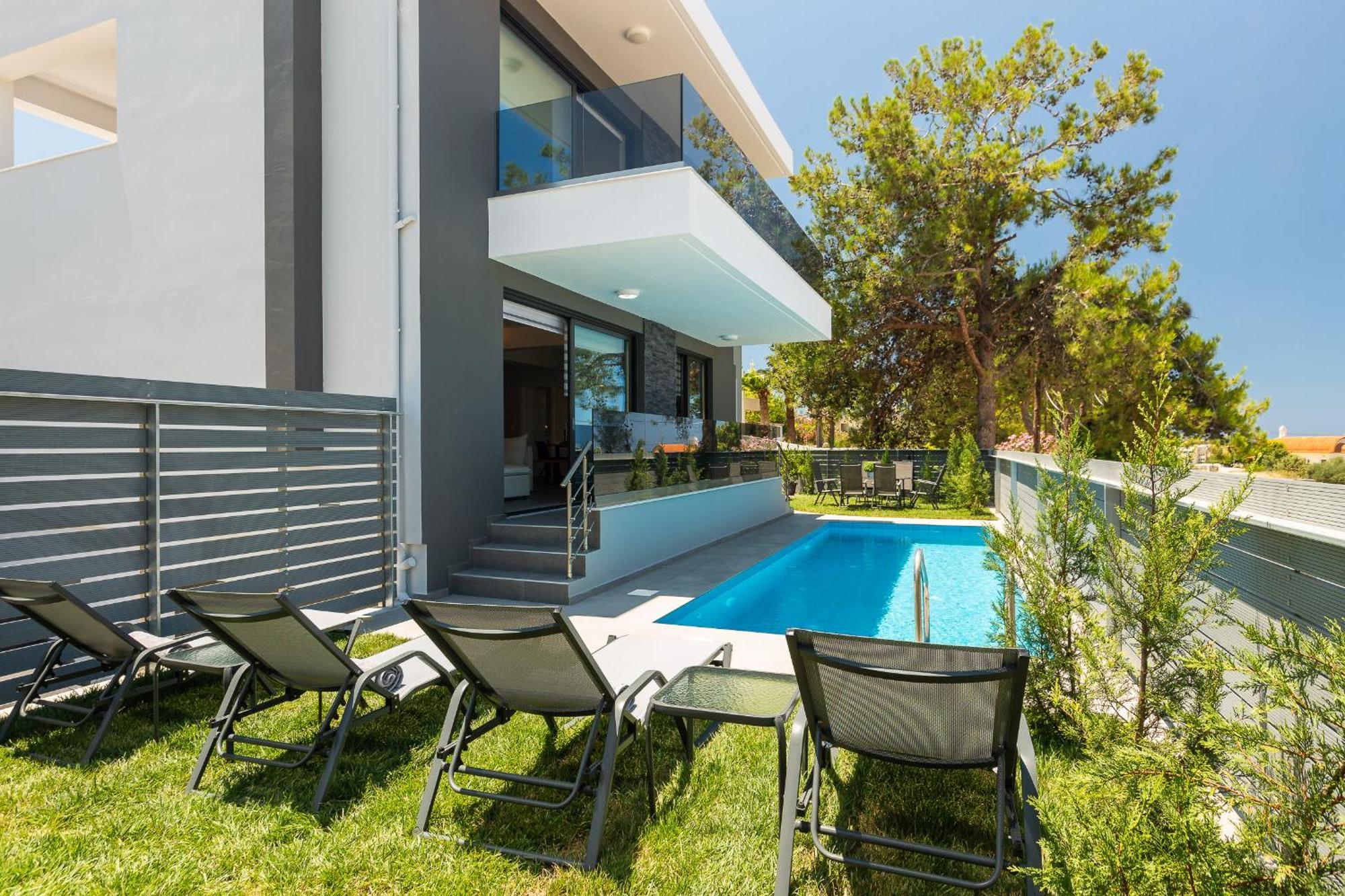 Nisos Villa, Pool & Heated Spawhirlpool, Walking To Beach, By Thinkvilla Sfáka Exterior foto